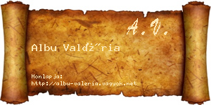 Albu Valéria névjegykártya